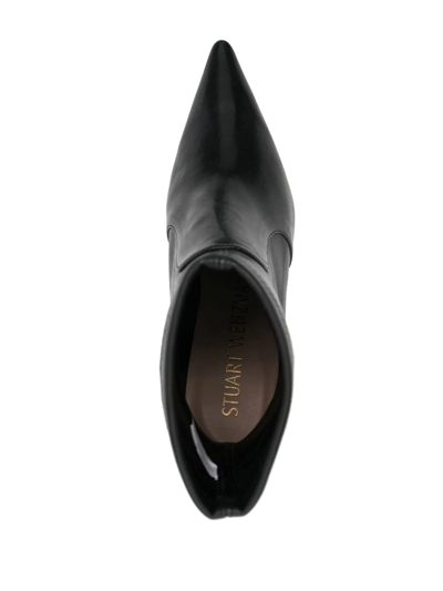 Stuart Weitzman 75mm Stuart Power Zip-detail Pointed-toe Boots In Schwarz