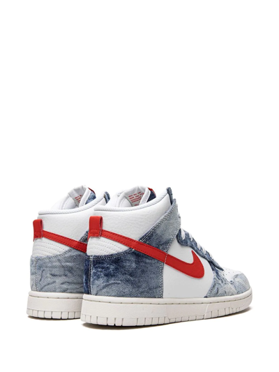 Nike White Dunk High-top Sneakers In Blue