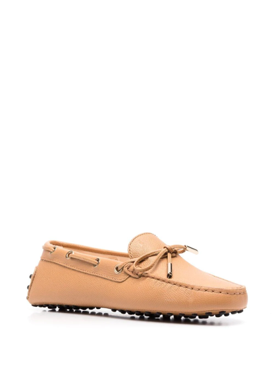 Tod's Heaven Gommino Leather Loafers In Nude