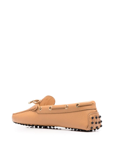 Tod's Heaven Gommino Leather Loafers In Nude