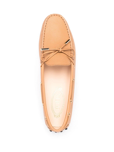 Tod's Heaven Gommino Leather Loafers In Nude