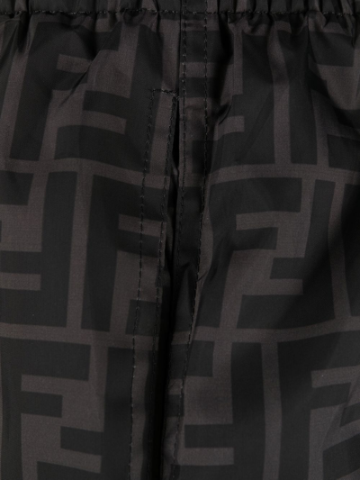 Fendi Ff-logo Print Swim Shorts In Black