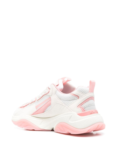 Amiri White & Pink Bone Runner Low-top Sneakers In Pink And White | ModeSens