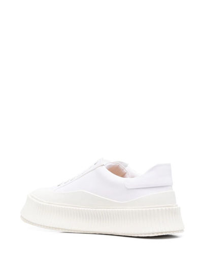 Jil Sander Low Laced Sneakers With Vulcanized Rubber Sole Shoes In White