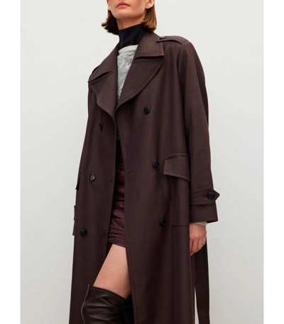 Rohe Claire Long Double-breasted Trench Coat In Brown | ModeSens