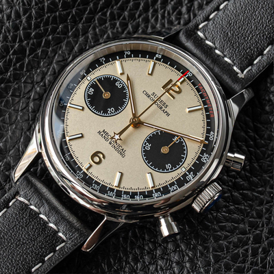 Pre-owned Sugess Panda V3 Dial Chronograph Mechanical Men Watch Seagull 1963 Supan002gn/sn