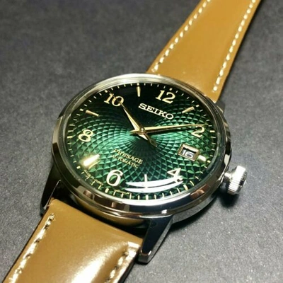 Pre-owned Seiko Presage Srpe45j1 Automatic Leather Cocktail Mojito Green Japan Made