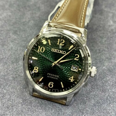 Pre-owned Seiko Presage Srpe45j1 Automatic Leather Cocktail Mojito Green Japan Made