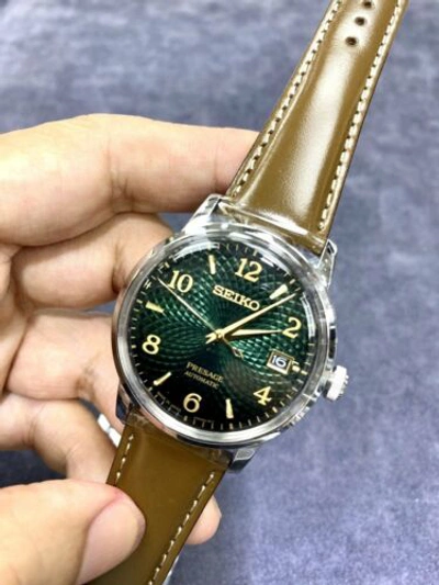 Pre-owned Seiko Presage Srpe45j1 Automatic Leather Cocktail Mojito Green Japan Made