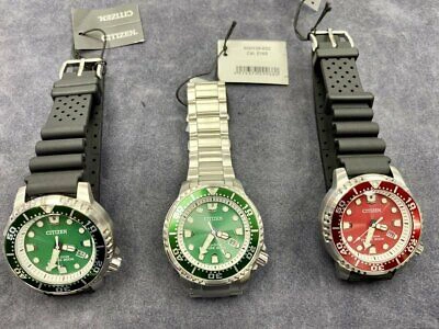 Pre-owned Citizen Promaster Bn0158-85x Eco-drive 200m Green Dial