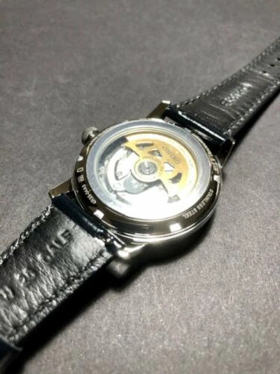 Pre-owned Seiko Srpe43j1  Presage Automatic Leather Cocktail Manhattan Blue Japan Made
