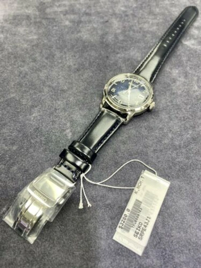 Pre-owned Seiko Srpe43j1  Presage Automatic Leather Cocktail Manhattan Blue Japan Made