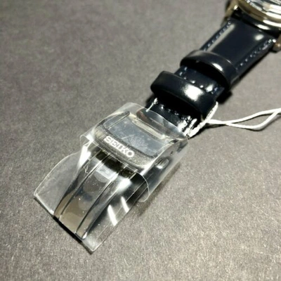 Pre-owned Seiko Srpe43j1  Presage Automatic Leather Cocktail Manhattan Blue Japan Made