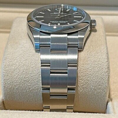 Pre-owned Rolex Ladies Oyster Perpetual 34mm, Black Dial, Ref 124200-0002, Unworn, 2024