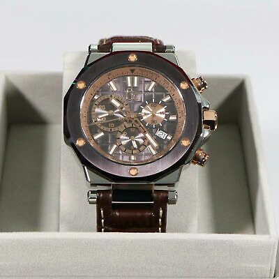 Pre-owned Guess Collection Quartz Brown Dial Chronograph Watch X72018g4s