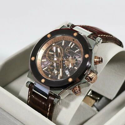 Pre-owned Guess Collection Quartz Brown Dial Chronograph Watch X72018g4s