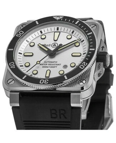 Pre-owned Bell & Ross Br 03-92 Diver Silver Dial Men's Watch Br0392-d-wh-st/srb
