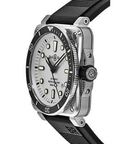 Pre-owned Bell & Ross Br 03-92 Diver Silver Dial Men's Watch Br0392-d-wh-st/srb