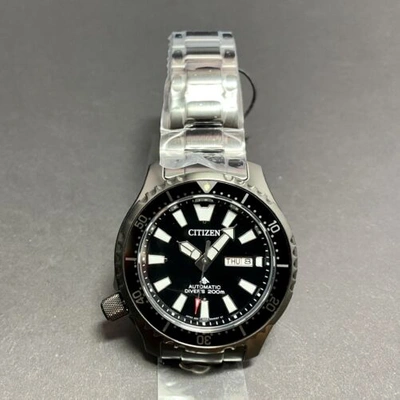 Pre-owned Citizen Ny0135-80e Promaster Fugo Automatic Tank Box Limited Black Ip