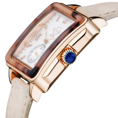 Pre-owned Gv2 By Gevril Women's 9242 Bari Tortoise Diamond Mop Dial Swiss Quartz Watch