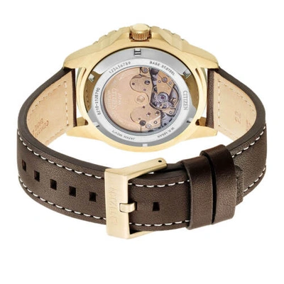 Pre-owned Citizen Nj0173-18x Classic Mechanical Automatic Calf Leather Band Warranty