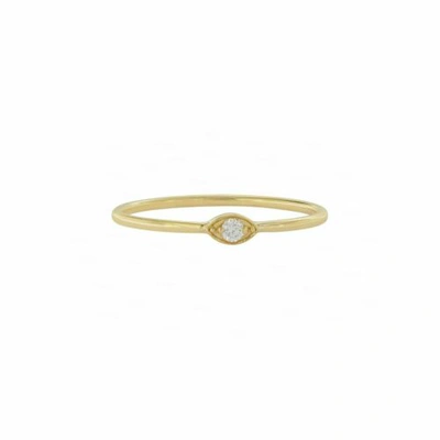 Pre-owned Irisha Designs 14k Gold Diamond Stack Evil Eye Ring Band Handmade Jewelry In White