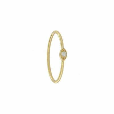 Pre-owned Irisha Designs 14k Gold Diamond Stack Evil Eye Ring Band Handmade Jewelry In White