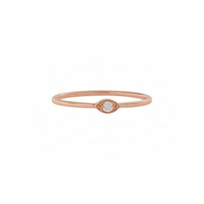 Pre-owned Irisha Designs 14k Gold Diamond Stack Evil Eye Ring Band Handmade Jewelry In White