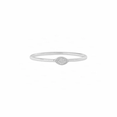 Pre-owned Irisha Designs 14k Gold Diamond Stack Evil Eye Ring Band Handmade Jewelry In White