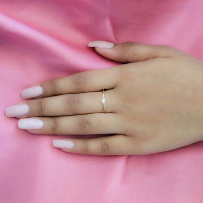 Pre-owned Irisha Designs 14k Gold Diamond Stack Evil Eye Ring Band Handmade Jewelry In White