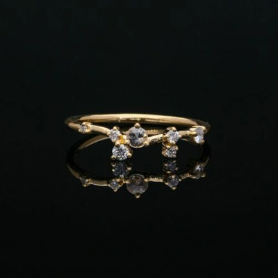 Pre-owned J.o.n 14k Gold 0.12 Ct. Genuine Diamond Cluster Ring Fine Jewelry Size-3 To 8 Us In White