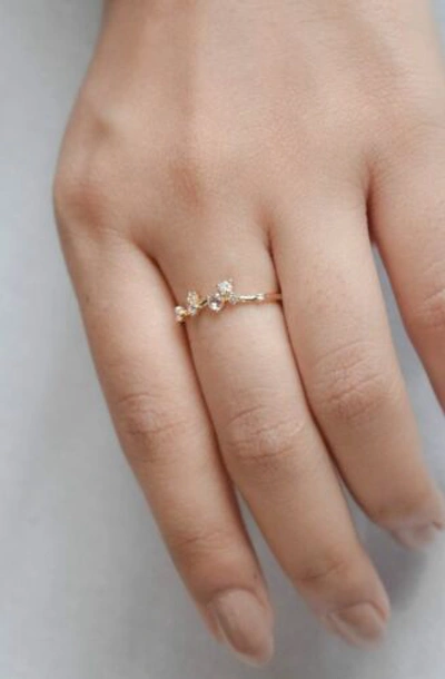 Pre-owned J.o.n 14k Gold 0.12 Ct. Genuine Diamond Cluster Ring Fine Jewelry Size-3 To 8 Us In White