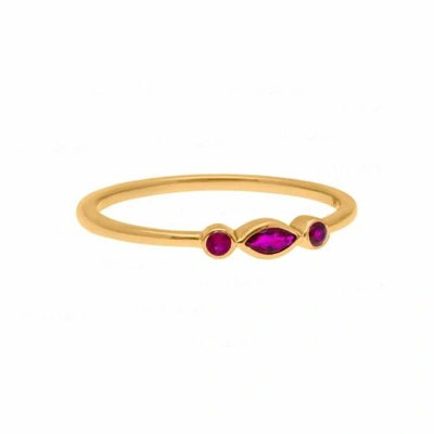 Pre-owned J.o.n 14k Gold 0.16 Ct. Genuine Pink Tourmaline Gemstone Promise Ring Fine Jewelry