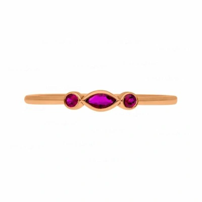 Pre-owned J.o.n 14k Gold 0.16 Ct. Genuine Pink Tourmaline Gemstone Promise Ring Fine Jewelry