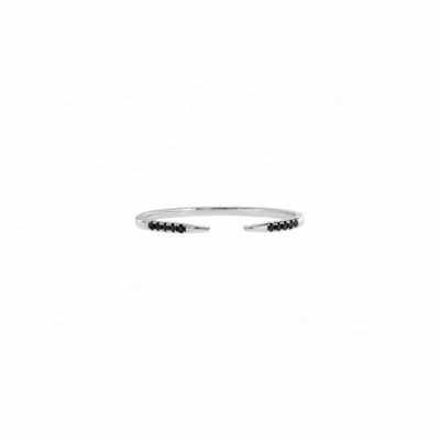 Pre-owned Irisha Designs Genuine Black Diamond Open Cuff Claw 14k Gold Fine Jewelry Ring In F-g