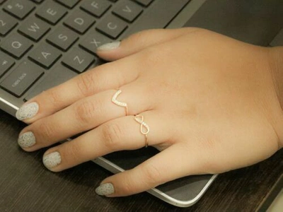 Pre-owned J.o.n 14k Gold 0.04 Ct. Genuine Diamond Love Infinity Knot Ring Size - 3 To 8 Us In White