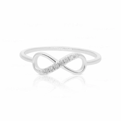 Pre-owned J.o.n 14k Gold 0.04 Ct. Genuine Diamond Love Infinity Knot Ring Size - 3 To 8 Us In White