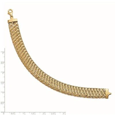 Pre-owned Superdealsforeverything Leslie's Real 14kt Fancy Stretch Chain Bracelet; 7.25 Inch In Yellow