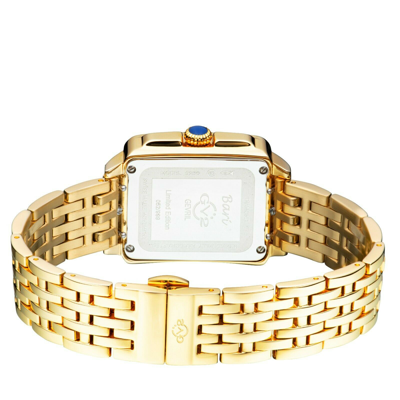 Pre-owned Gv2 By Gevril Women's 9256b Bari Mop Dial Gold Ip Diamond Swiss Quartz Watch