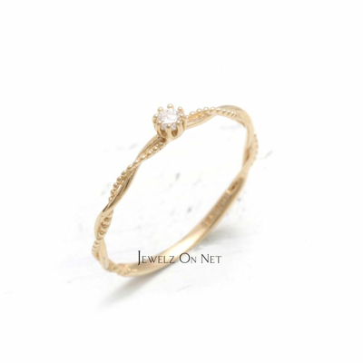 Pre-owned J.o.n 14k Gold 0.04 Ct. Genuine Diamond Unique Wrap Wedding Band Ring Fine Jewelry In White