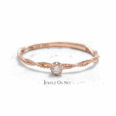Pre-owned J.o.n 14k Gold 0.04 Ct. Genuine Diamond Unique Wrap Wedding Band Ring Fine Jewelry In White