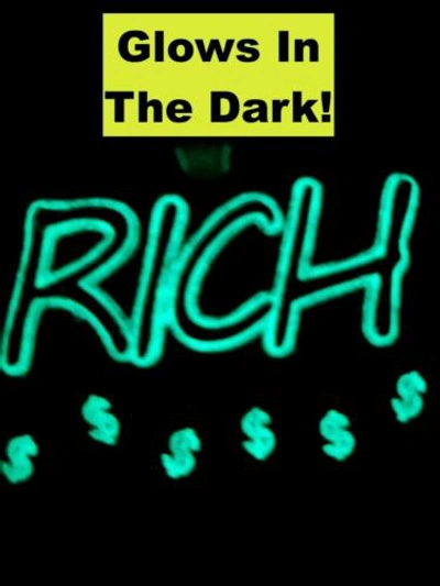 Pre-owned Silver Real 925  Gold Plated Glows In Dark Rich Money Bag $ Pendant Necklace Cz