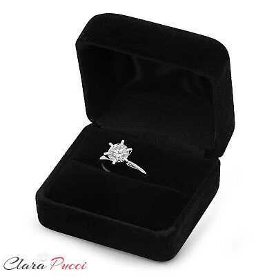 Pre-owned Pucci 3.1ct Round Simulated Diamond Wedding Engagement Anniversary Ring 14k White Gold In White/colorless