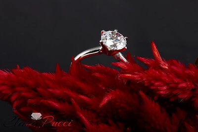 Pre-owned Pucci 3.1ct Round Simulated Diamond Wedding Engagement Anniversary Ring 14k White Gold In White/colorless