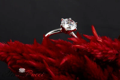 Pre-owned Pucci 3.1ct Round Simulated Diamond Wedding Engagement Anniversary Ring 14k White Gold In White/colorless