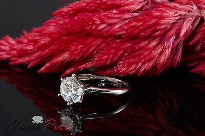 Pre-owned Pucci 3.1ct Round Simulated Diamond Wedding Engagement Anniversary Ring 14k White Gold In White/colorless