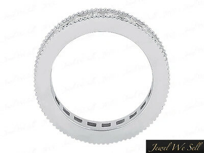 Pre-owned Jewelwesell 1.15ct Princess Diamond Channel Set Milgrain Eternity Band Ring Platinum Si1 In White