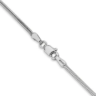 Pre-owned Skyjewelers Real 14kt White Gold 18 Inch 1.6mm Round Snake Lobster Clasp Chain; 18 Inch