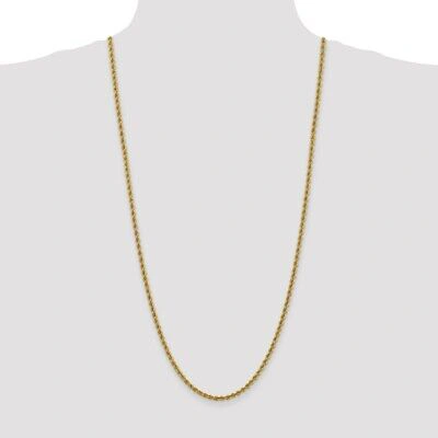 Pre-owned Superdealsforeverything Real 14kt Yellow Gold 30 Inch 3mm Regular Rope With Lobster Clasp Chain; 30 Inch