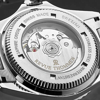 Pre-owned Revue Thommen Men's 'diver' Black Dial Black And Beige Bezel Gmt 17572.2132